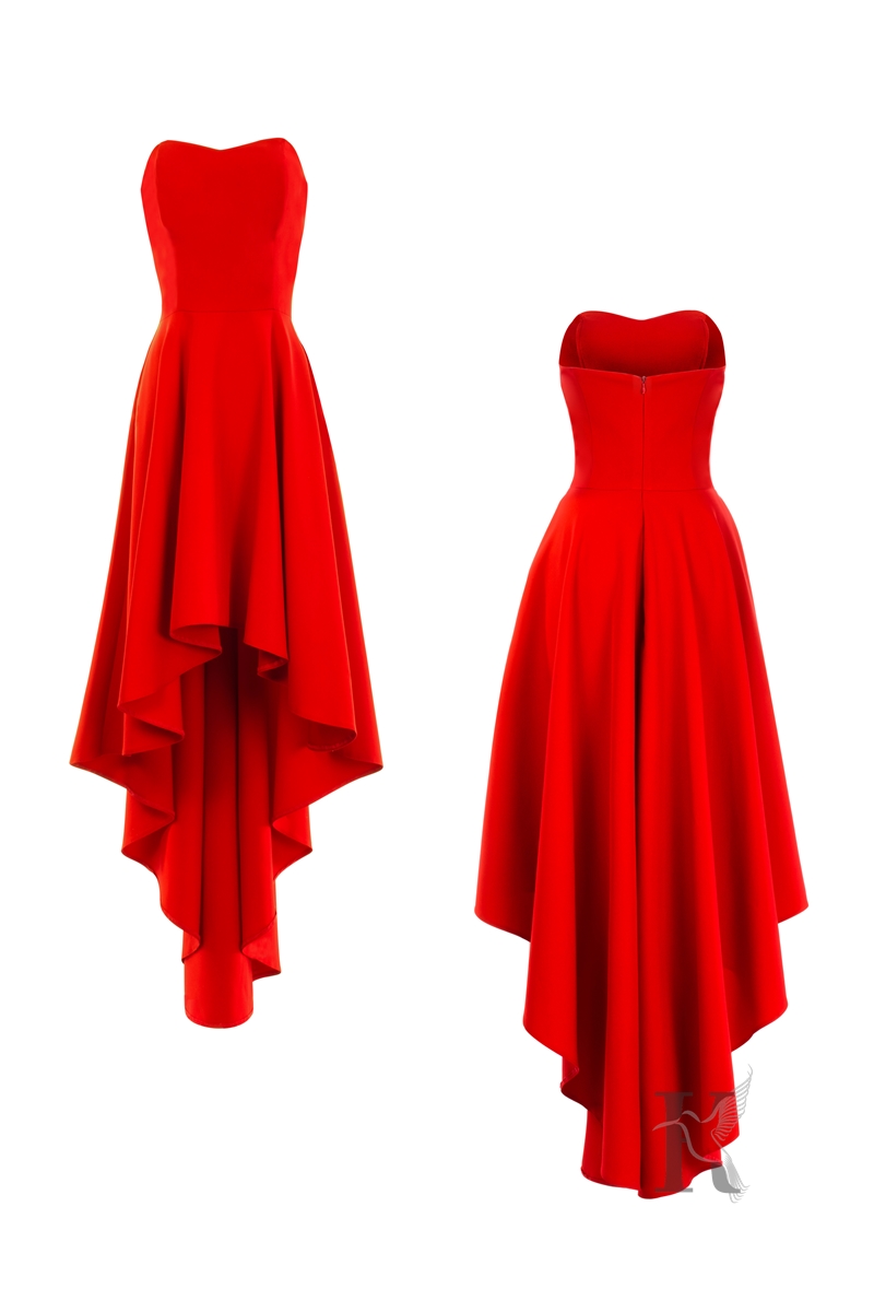 Czerwona sukienka - Fotografia odzieżowa na niewidzialnym manekinie